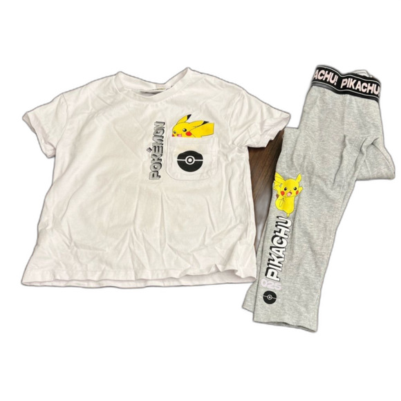 Matching Pokémon T-shirt and leggings size 8/9 (runs small) - Picture 1 of 7